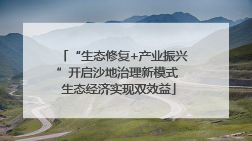 “生态修复+产业振兴”开启沙地治理新模式 生态经济实现双效益