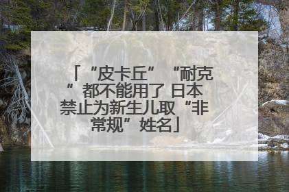 “皮卡丘”“耐克”都不能用了 日本禁止为新生儿取“非常规”姓名