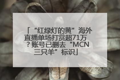 “红绿灯的黄”海外直播单场打赏超71万？账号已删去“MCN三只羊”标识