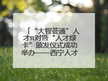 “大智荟通”人才π对暨“人才绿卡”颁发仪式成功举办——西宁人才周大通分会场亮点纷呈