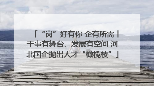 “岗”好有你 企有所需丨干事有舞台、发展有空间 河北国企抛出人才“橄榄枝”