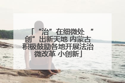 “治”在细微处 “创”出新天地 内蒙古积极鼓励各地开展法治微改革 小创新