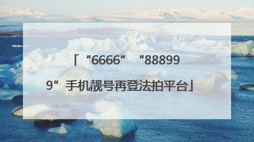 “6666”“888999”手机靓号再登法拍平台