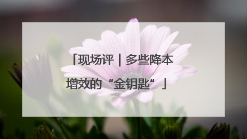 现场评｜多些降本增效的“金钥匙”