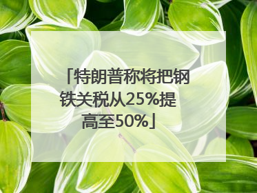 特朗普称将把钢铁关税从25%提高至50%