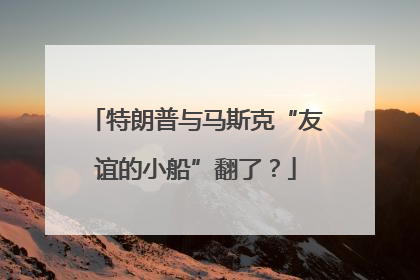 特朗普与马斯克“友谊的小船”翻了？