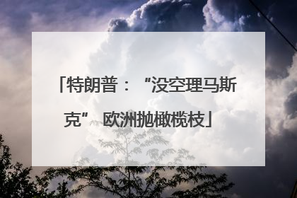 特朗普：“没空理马斯克” 欧洲抛橄榄枝
