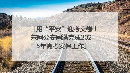 用“平安”迎考交卷！东阿公安圆满完成2025年高考安保工作