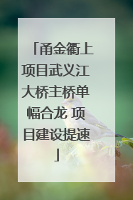 甬金衢上项目武义江大桥主桥单幅合龙 项目建设提速