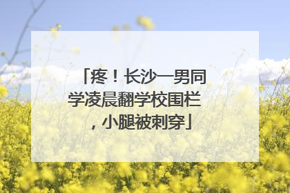 疼！长沙一男同学凌晨翻学校围栏，小腿被刺穿