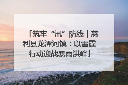 筑牢“汛”防线｜慈利县龙潭河镇：以雷霆行动迎战暴雨洪峰