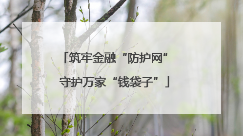 筑牢金融“防护网” 守护万家“钱袋子”