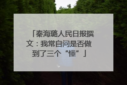 秦海璐人民日报撰文：我常自问是否做到了三个“懂”