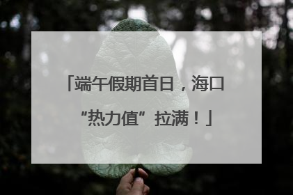 端午假期首日，海口“热力值”拉满！