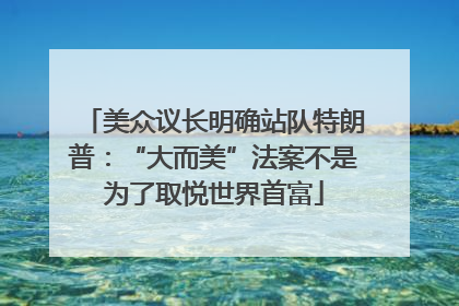 美众议长明确站队特朗普：“大而美”法案不是为了取悦世界首富
