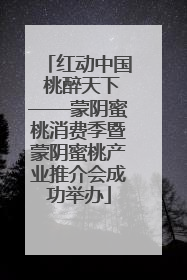 红动中国 桃醉天下——蒙阴蜜桃消费季暨蒙阴蜜桃产业推介会成功举办