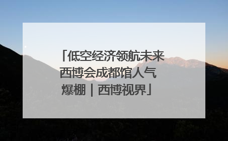 低空经济领航未来 西博会成都馆人气爆棚｜西博视界