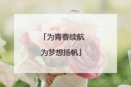 为青春续航 为梦想扬帆