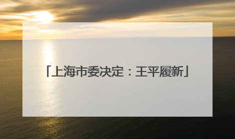 上海市委决定：王平履新