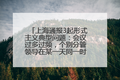 上海通报3起形式主义典型问题：会议过多过频，个别分管领导在某一天同一时段需参加3个会议