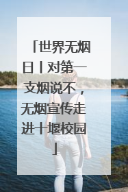世界无烟日丨对第一支烟说不，无烟宣传走进十堰校园