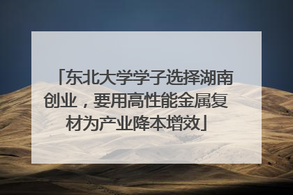 东北大学学子选择湖南创业，要用高性能金属复材为产业降本增效