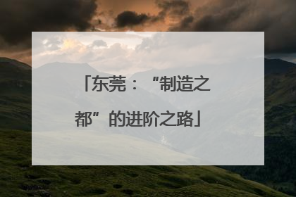 东莞：“制造之都”的进阶之路