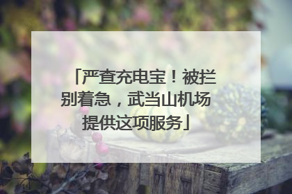 严查充电宝！被拦别着急，武当山机场提供这项服务