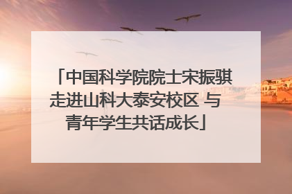中国科学院院士宋振骐走进山科大泰安校区 与青年学生共话成长
