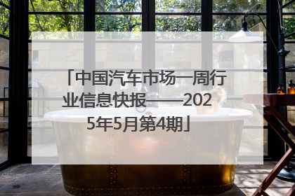 中国汽车市场一周行业信息快报——2025年5月第4期