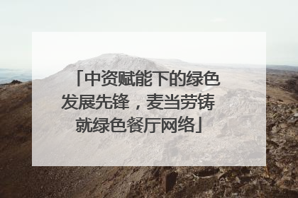 中资赋能下的绿色发展先锋，麦当劳铸就绿色餐厅网络