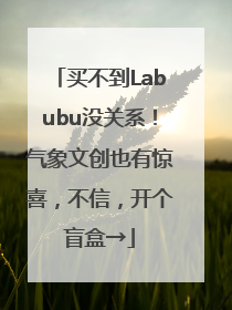 买不到Labubu没关系！气象文创也有惊喜，不信，开个盲盒→