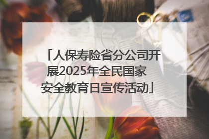 人保寿险省分公司开展2025年全民国家安全教育日宣传活动