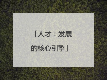 人才：发展的核心引擎