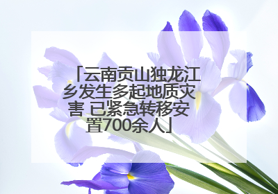 云南贡山独龙江乡发生多起地质灾害 已紧急转移安置700余人