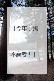 今年，我不高考！