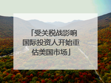 受关税战影响 国际投资人开始重估美国市场