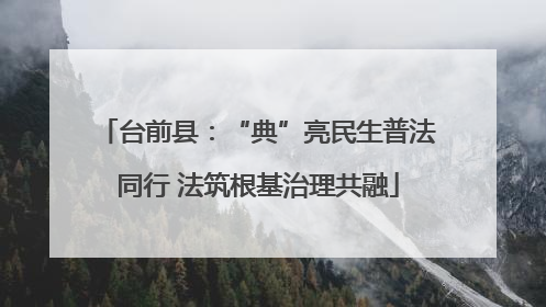 台前县：“典”亮民生普法同行 法筑根基治理共融