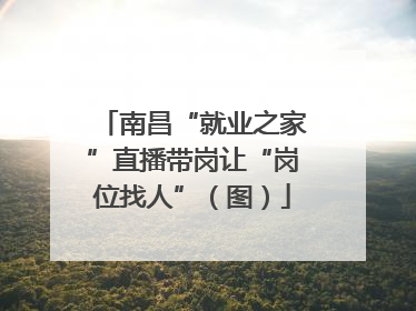 南昌“就业之家”直播带岗让“岗位找人”（图）
