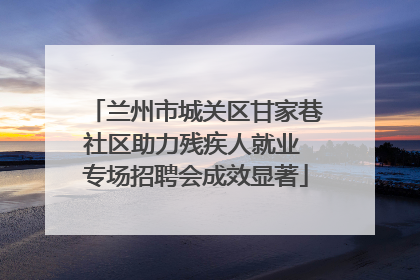 兰州市城关区甘家巷社区助力残疾人就业 专场招聘会成效显著