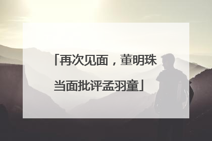 再次见面，董明珠当面批评孟羽童