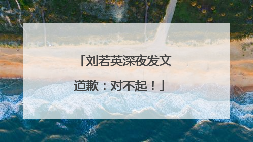 刘若英深夜发文道歉：对不起！