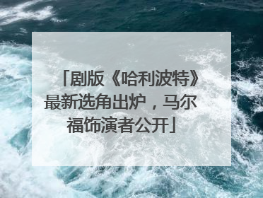 剧版《哈利波特》最新选角出炉，马尔福饰演者公开