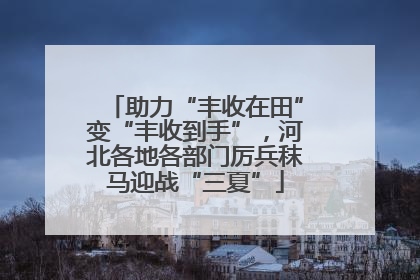 助力“丰收在田”变“丰收到手”，河北各地各部门厉兵秣马迎战“三夏”
