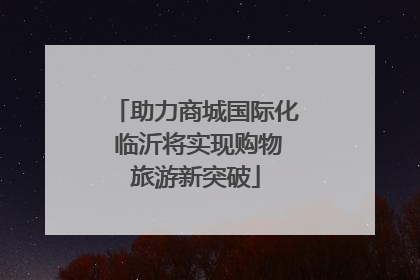 助力商城国际化 临沂将实现购物旅游新突破