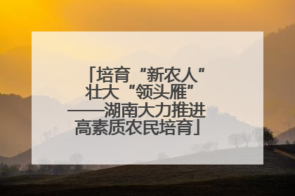 培育“新农人” 壮大“领头雁”——湖南大力推进高素质农民培育