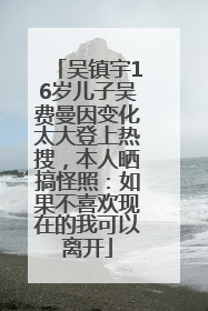 吴镇宇16岁儿子吴费曼因变化太大登上热搜，本人晒搞怪照：如果不喜欢现在的我可以离开