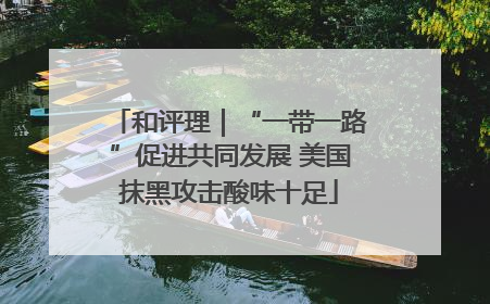 和评理｜“一带一路”促进共同发展 美国抹黑攻击酸味十足