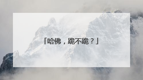 哈佛，跪不跪？