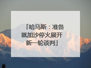 哈马斯：准备就加沙停火展开新一轮谈判